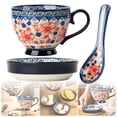thumbnail image 1 of Ceramic Breakfast Coffee Mug Set - Porcelain Tea Cup with Saucer - Morning Coffee Cup Set - 19cm Plate Set, 1 of 8