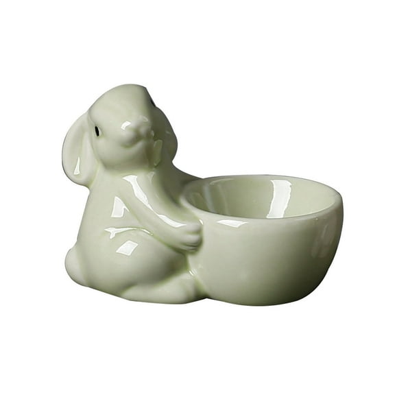 Ceramic Breakfast Tray - Cute Green Animal Design Tabletop Decor for Living Room & Dining Room, Versatile Food Holder, Elegant Dining Ceremony Accessory, 8.8x6.5cm