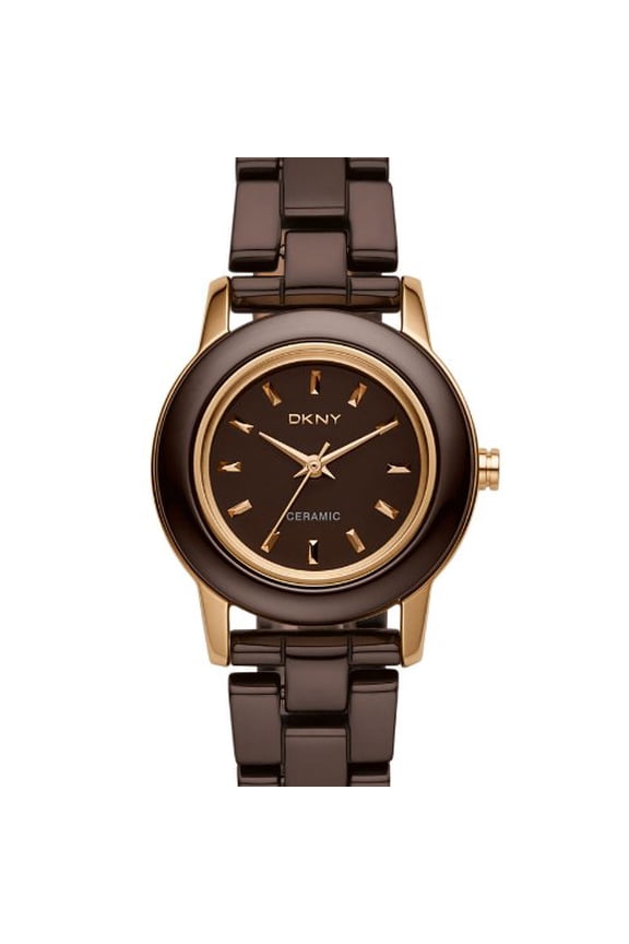 Ceramic Brown Dial Women's Watch #NY8428