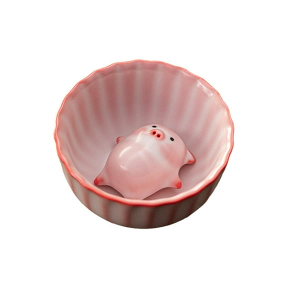 Ceramic Bubble-Blowing Pig Tea Pet Cup Set, Creative Cartoon Pig Mug High-Temperature Resistant, Handmade Ornamental & Interactive Tea Cup for Home Office Tea House Ideal Gift & Collection