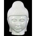 thumbnail image 1 of Urban Trends Collection Glossy White Finish Ceramic Buddha Head with Rounded Ushnisha, 1 of 6