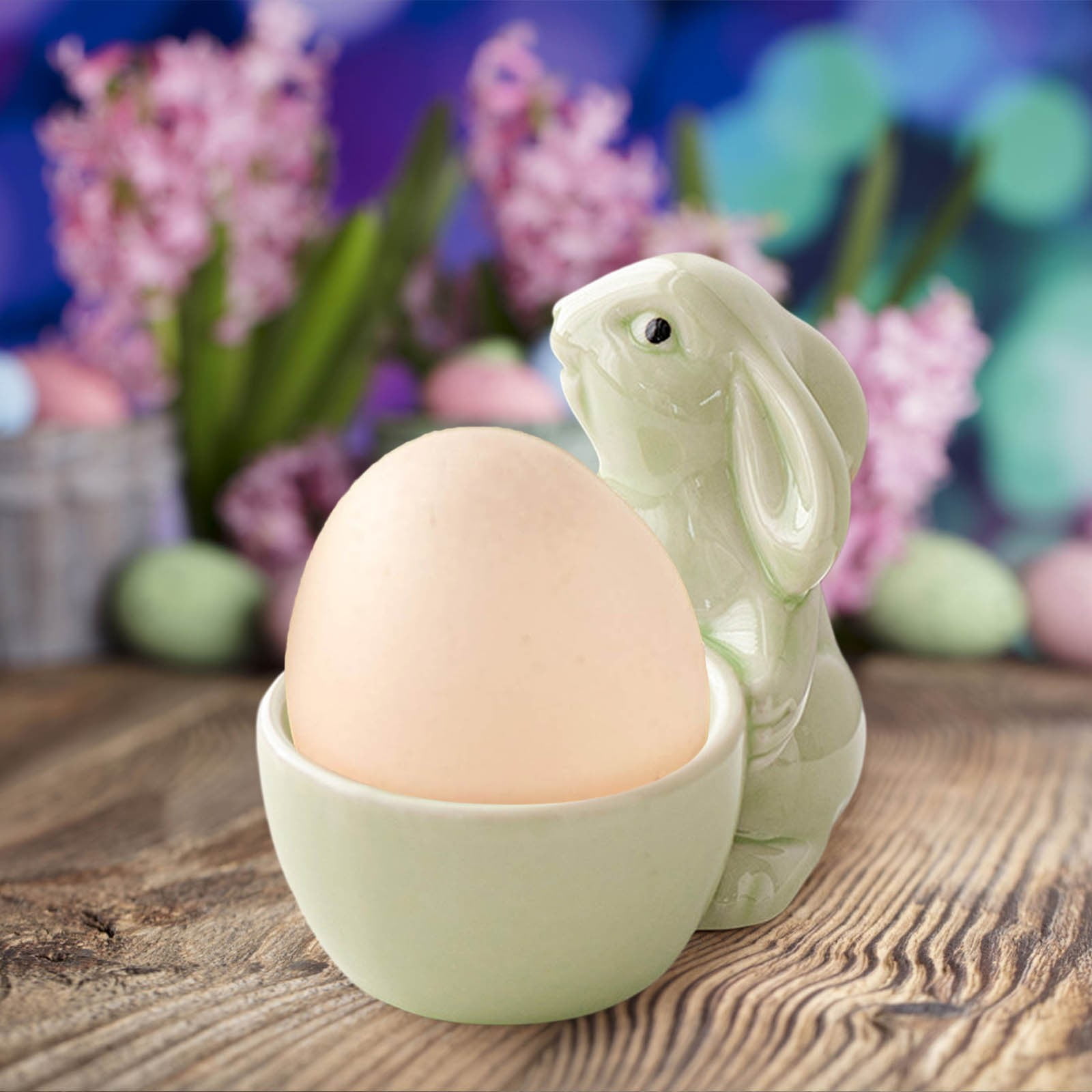 Ceramic Bunny Egg Cup Easter Bunny Shaped Egg Cups Rabbit Statue Egg ...
