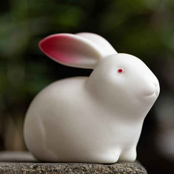 Ceramic Bunny Figurine Decorations Rabbit, Porcelain Modern Art Home Decor, Easter Decorations Bunny Decorations for Home,Style B