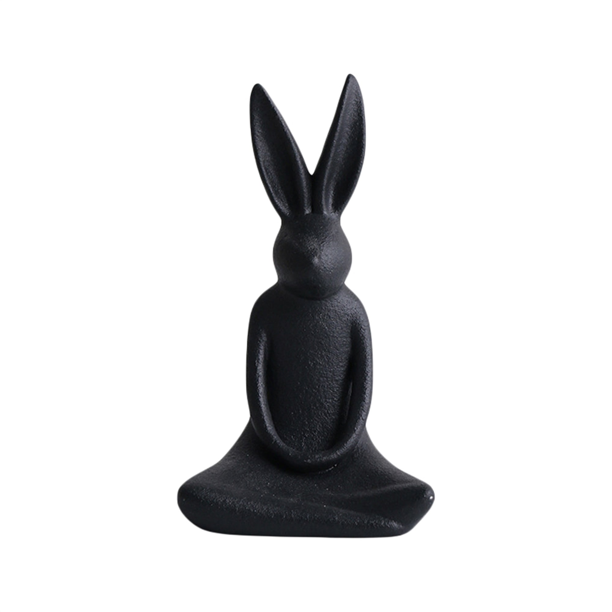 Ceramic Bunny Figurine, Easter Cute Black White Rabbits Ornament Small ...