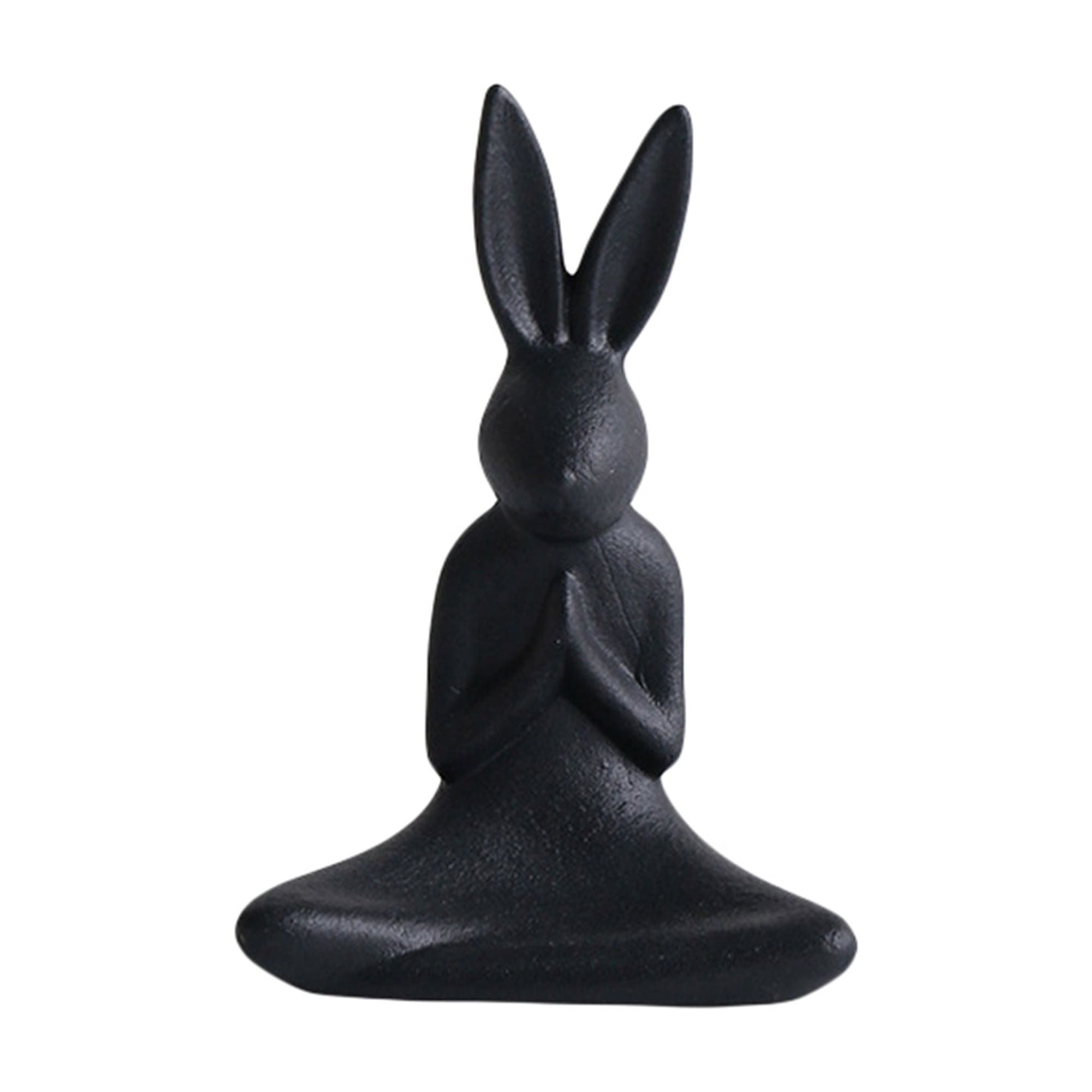 Ceramic Bunny Figurine, Easter Cute Black White Rabbits Ornament Small ...
