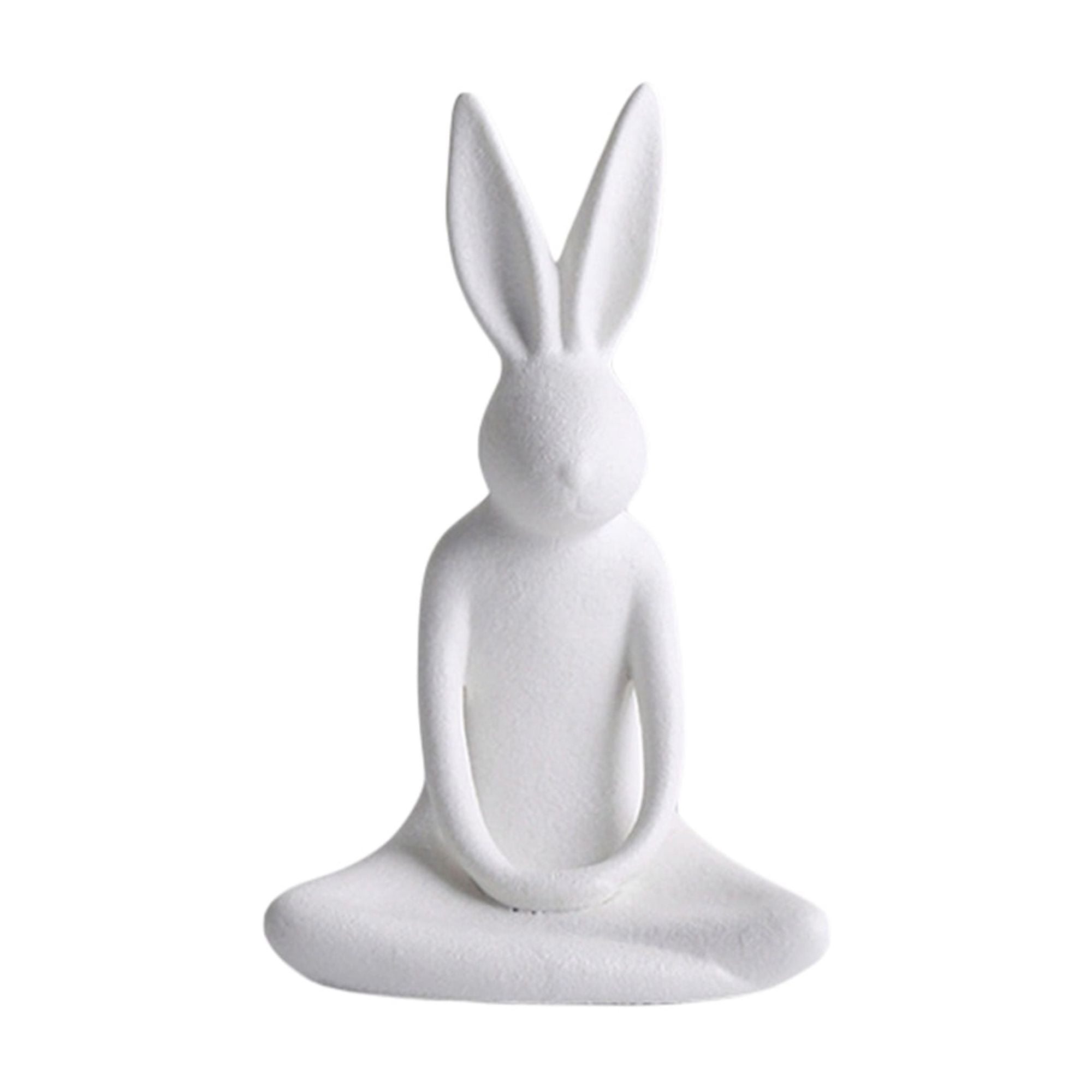 Ceramic Bunny Figurine, Easter Cute Black White Rabbits Ornament Small ...