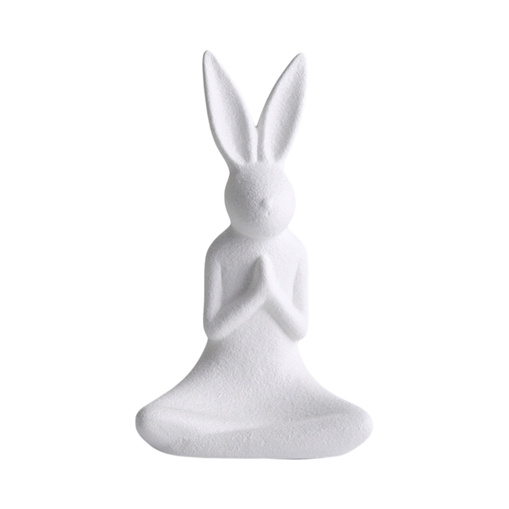 Ceramic Bunny Figurine, Easter Cute Black White Rabbits Ornament Small ...