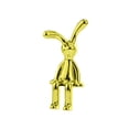 thumbnail image 1 of Ceramic Bunny Figurine, Home Decorations, 7 in Electroplated Ceramic, Long Ear Stylized Piece, Mantel Display Accent, Metallic Gold, 1 Pc, 1 of 6
