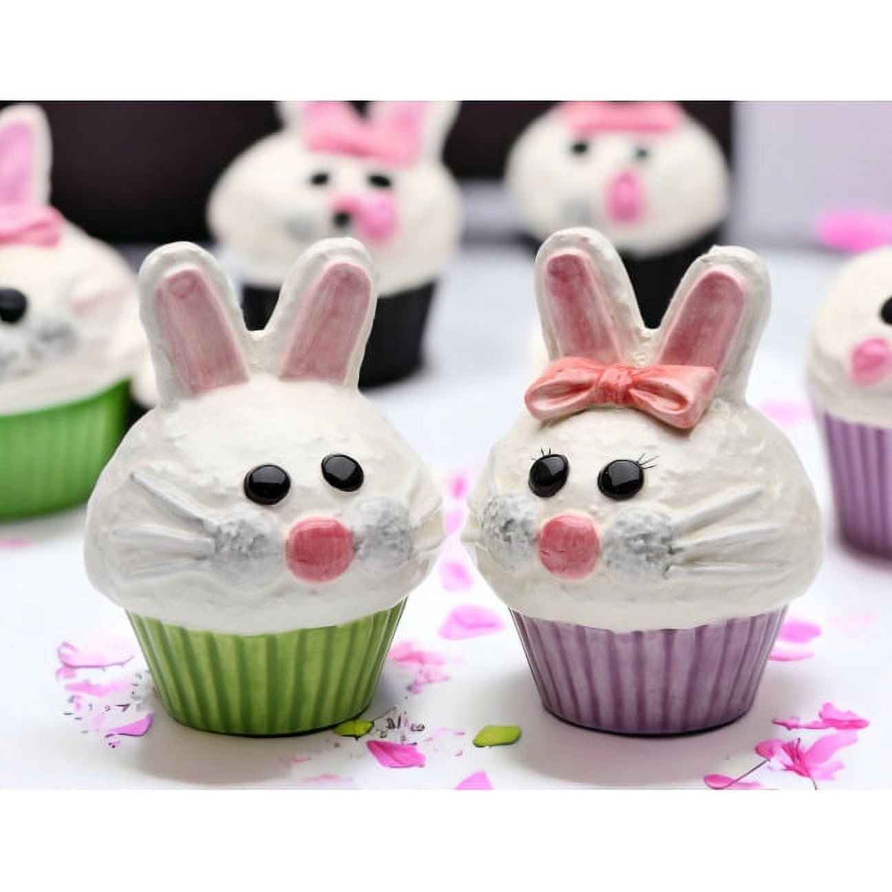Ceramic Bunny Rabbit Cupcake Salt and Pepper Shakers - Walmart.com