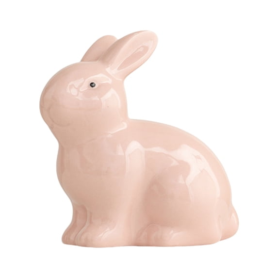 Ceramic Bunny Rabbits Figurine Decor - White Porcelain Modern Tabletop Art, Easter & Spring Decoration, Bookshelf Statues, Wedding & Craft Ornaments