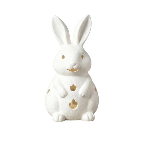 Ceramic Bunny Shaped Hollow Out Decorative Ornament for Home Tabletop ...