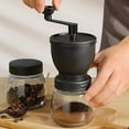 thumbnail image 1 of Ceramic Burr Manual Coffee Grinder | Adjustable Coarseness Settings | Hand Crank Mill with Transparent Container | 1-Piece Set | Perfect Father's Day Gift, 1 of 6