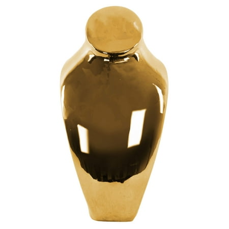 Ceramic Bust, Polished Chrome Finish, Gold