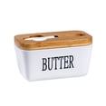 thumbnail image 1 of Ceramic Butter Dish With Lid Knife Butter Stick Holder Cheese Dessert Cake Tray Butter Stick Keeper Tray Home Container Butter Dish For Countertop Refrigerator Door Shelf, 1 of 9