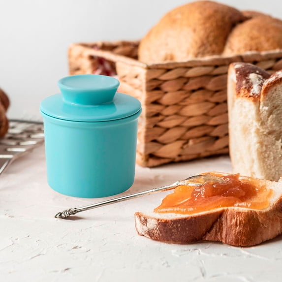 Ceramic Butter Dish with Lid, Covered Butter Keeper for Countertop, Airtight Butter Crock for Kitchen Fridge Home Use