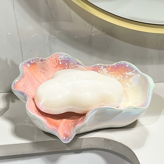 Ceramic Cabbage Soap Dish with Drainage for Bathroom Kitchen Sink