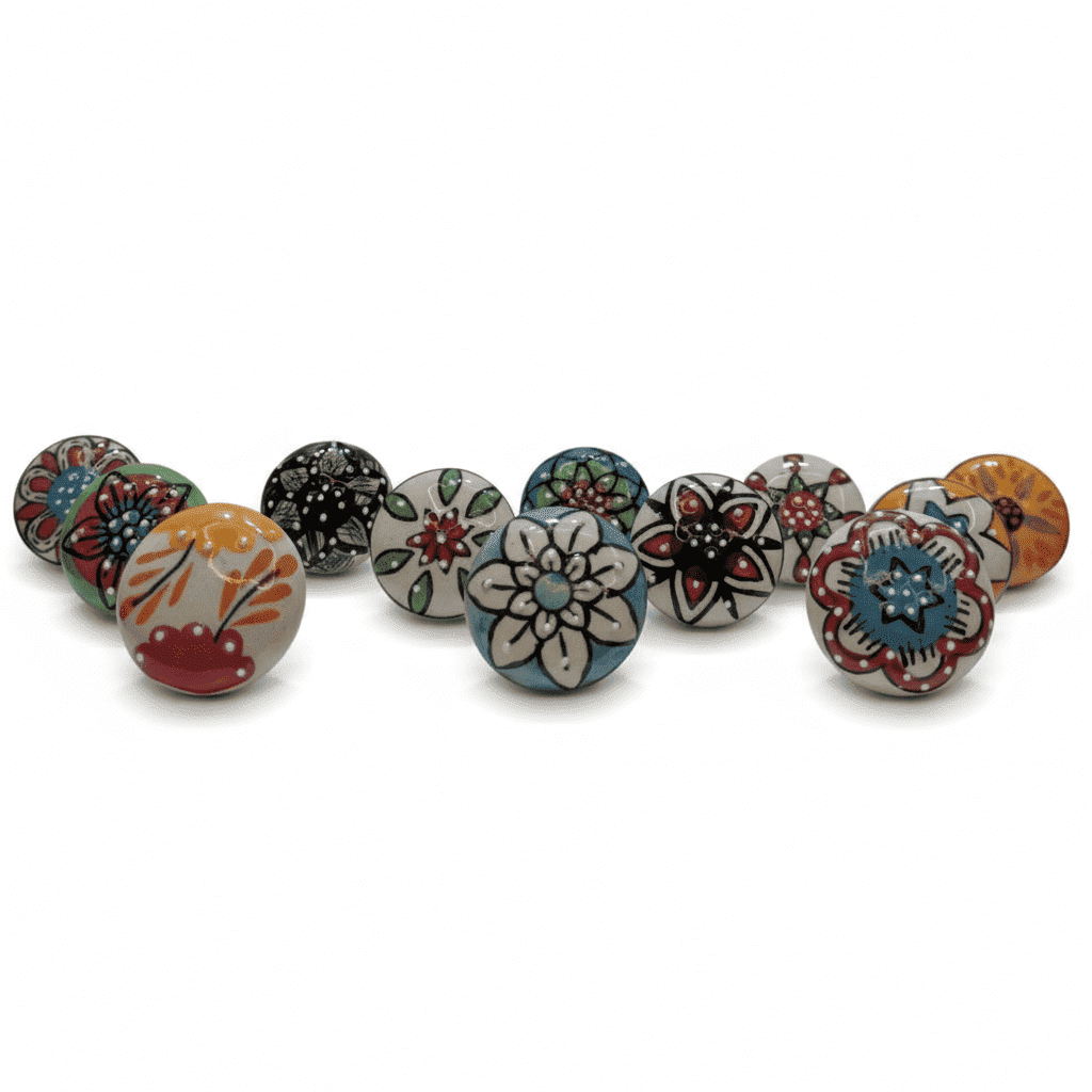 Vriksha Kraft Cabinet Knobs Ceramic 12 Pack