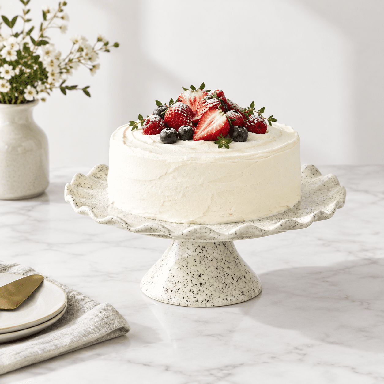 Ceramic Cake Stand Small Plate For 8 Inchled White - Walmart.com