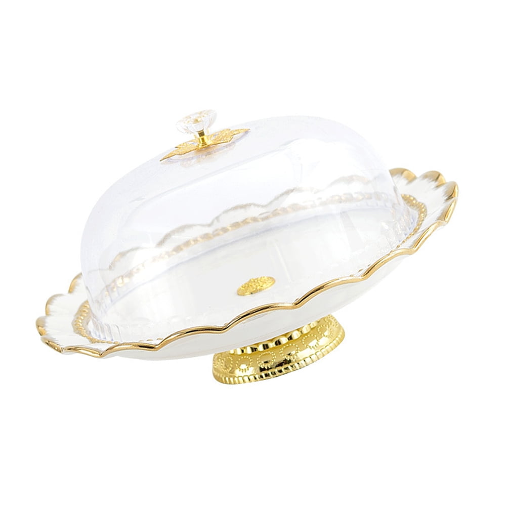Ceramic Cake Stand with Dome 1 Set of 12in European Glass Domed Cake