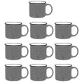 thumbnail image 1 of Ceramic Campfire Mug 13 oz. Set of 10, Bulk Pack - Speckled Camping Tea Cups - Grey, 1 of 5