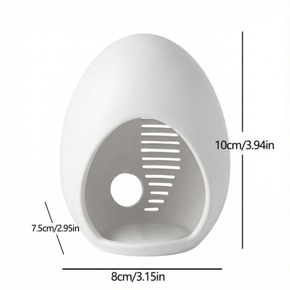 Ceramic Candle Holder Egg Easter Decor Hollow Egg Ceramic Candle Holder, Aromatherapy Essential Oil Diffuser Lamp, Decorative Ornament for Holiday and Year-Round Home Ambiance, Single Piece