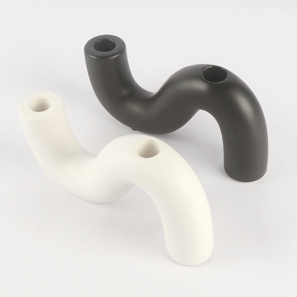 Ceramic Candle Holder Set of 2, Modern Taper Candlestick Holder for ...