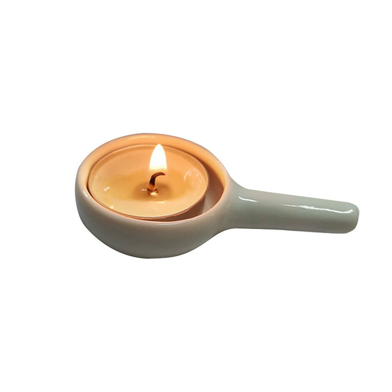 Ceramic Candlestick Candle Spoon Mini Incense Holder Candle Stand with  Handle 