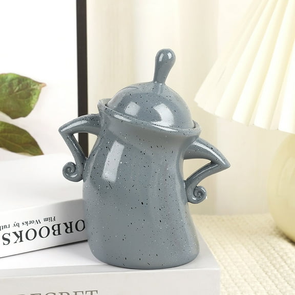 Ceramic Canister with Attitude , Spice Jars with Airtight Seal Lid for Food Storage, Colorful Decorative Kitchen Container for Coffee Beans, Tea, Sugar, Salts, Spice and More