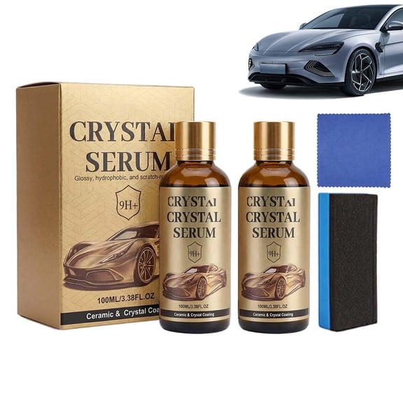 Ceramic Car Coating Kit – 2026 New Advanced Car Quick-Acting Coating Agent Spray, Crystal Serum Ceramic Coating for Cars | High Gloss Shine & Long-Lasting Protection (2PCS)