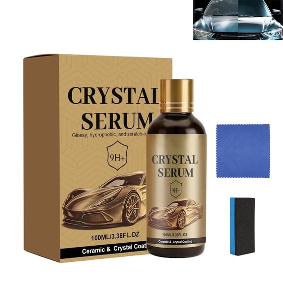 Ceramic Car Coating Kit - Crystal Serum, 9H+ Hardness Professional Ceramic Coating for Car, Advanced Graphene CeramicCoating, Long-Lasting Shine & Easy Maintenance (1pcs)