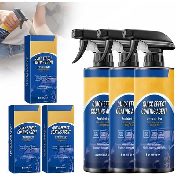 Ceramic Car Coating Spray with Scratch Remover & Gloss Sealant, 3 Pack Waterless Wax