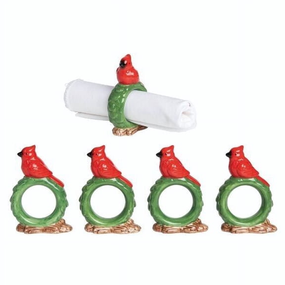 Ceramic Cardinal Napkin Holders Set of 4