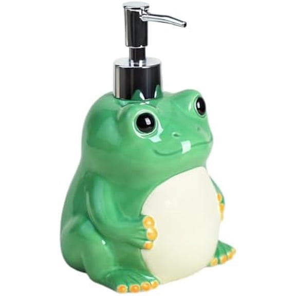 Ceramic Cartoon Animals Soap Dispenser with Plastic Pump, Body Lotion Soap Bottle, Hand Soap Dispenser for Bathroom Countertop Decoration-Frog$$Home Decor, Kitchen, & Other