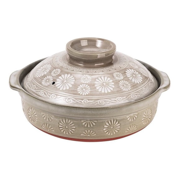 Ceramic Casserole Clay Pot with Lid Heat Resistant Earthen Pot Nonstick Stew Pots Soup Cooking Pot Kitchen Stockpot Earthenware for Dinner and Party