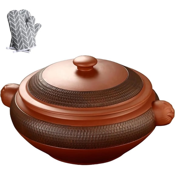 Ceramic Casserole Dish Steam Cooker Traditional Yunnan Clay Stockpots for Stew Chicken Soup Steam Vegetables and Corn or Cook Fitness 2700ml