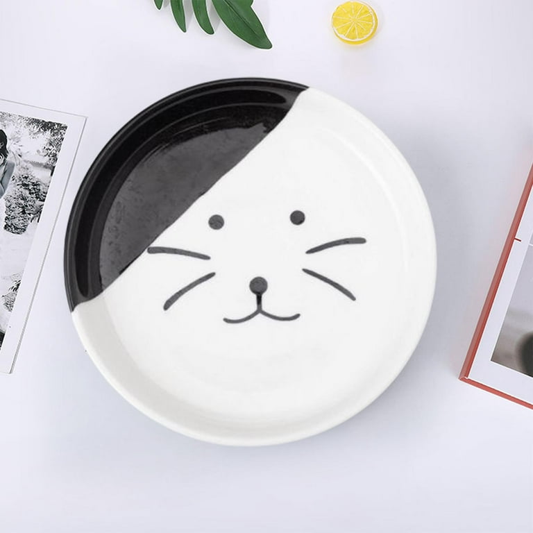 Ceramic Cat Bowl, Elevated Cat Indoor Raised Cat Bowls, Clean