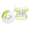 thumbnail image 1 of Ceramic Cat Bowl, Elevated Cat owl with Metal Stand, and, 1 of 8