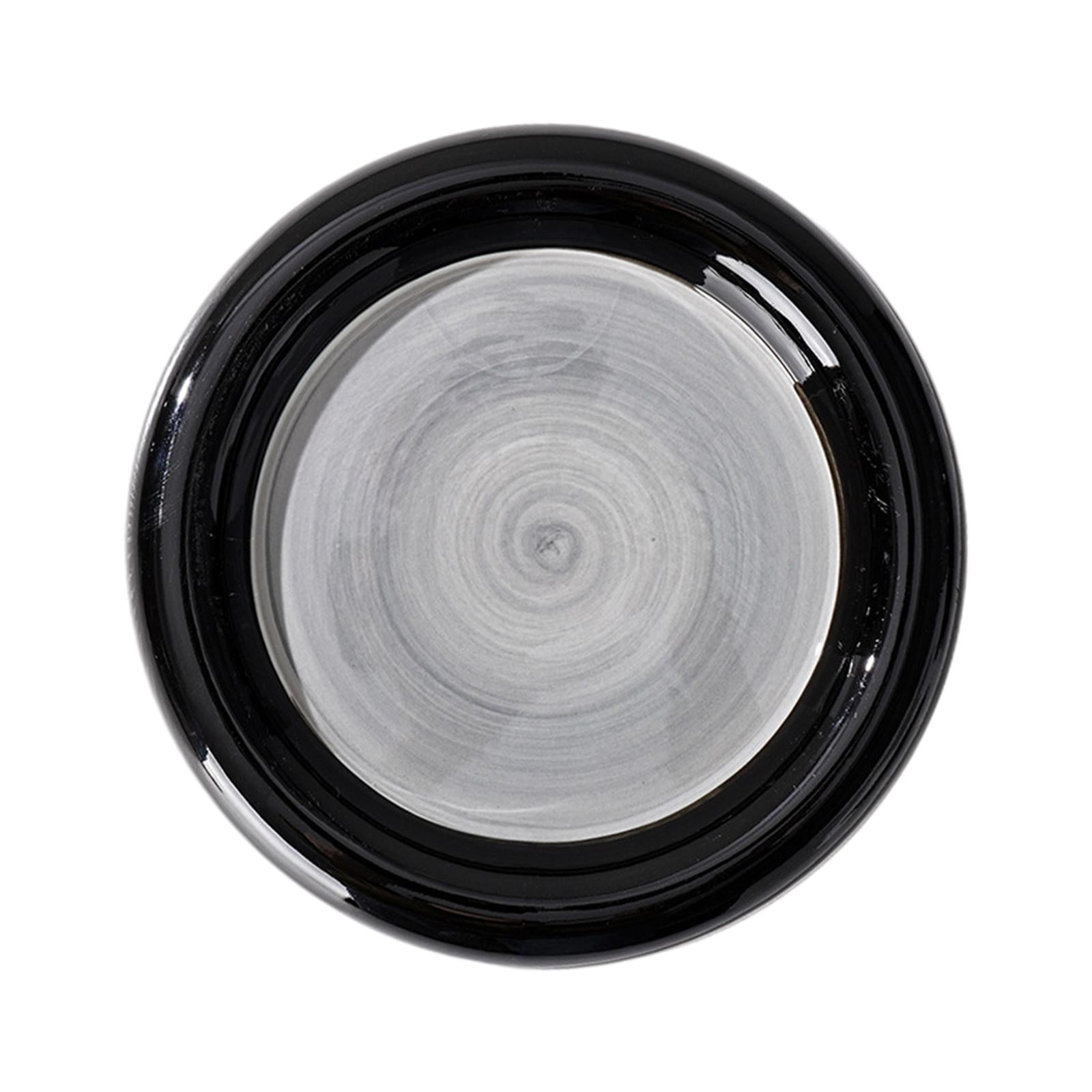 Ceramic Cat Bowl Wide and Flat Dish Durable Stable Cat Food Dish Cat Plates for Small and Medium Pet Cats Small Animals Puppy , Round Large