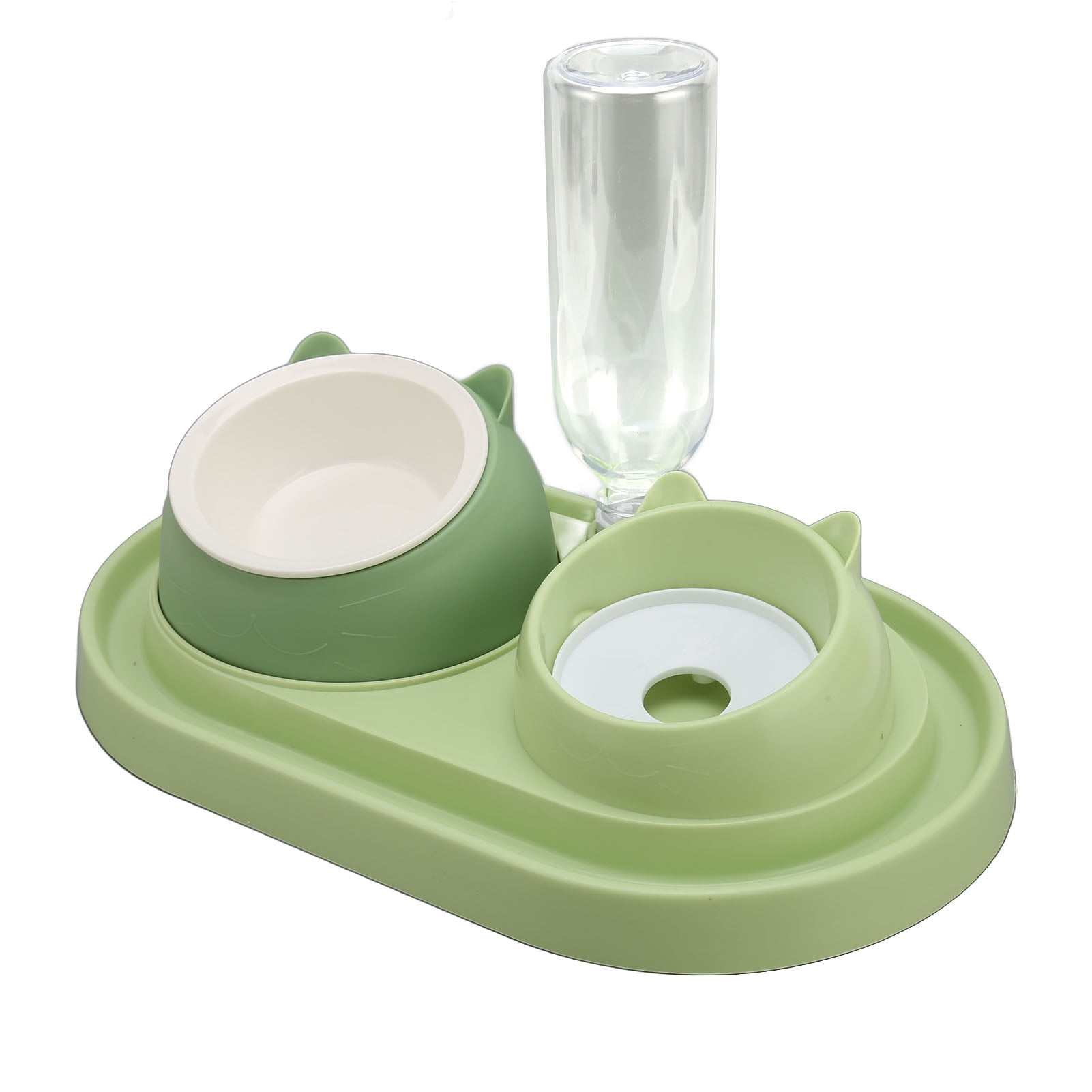 Ceramic Cat Food and Water Bowl Set Prevent Spill Double Tilted