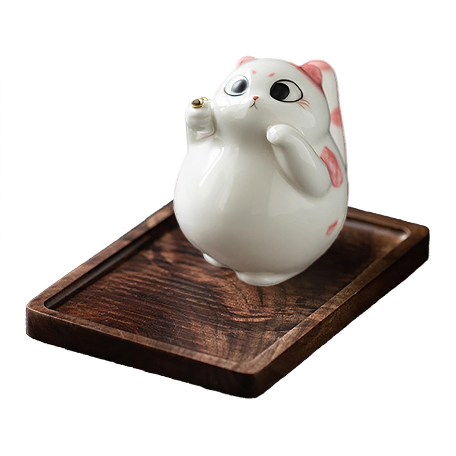 Ceramic Cat Incense Holder, Handmade Desktop Ornament, Cute Animal ...