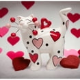 thumbnail image 1 of Ceramic Cat Ornament Red Pink Heart 2.5in Gift for Cat, 1 of 3