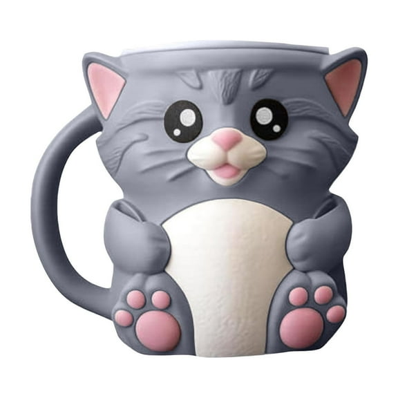 Ceramic Cat Shaped Mug With 3D Animal Design Large Capacity Novelty Coffee Tea Cup For Home Office Use Gift