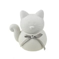 thumbnail image 1 of Ceramic Cat With Bow Tie Coin Bank, Matte White, 7-1/2-Inch, 1 of 1