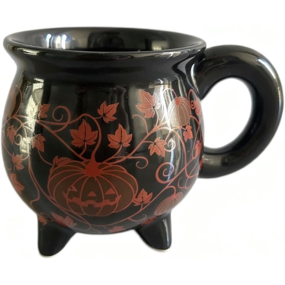 Ceramic Cauldron Mug - 12 oz Witches Brew Themed Coffee Cup, Microwave & Dishwasher Safe for Tea, Coffee, Hot Chocolate, Fun Gift for Witchy & Fantasy Lovers (Black)