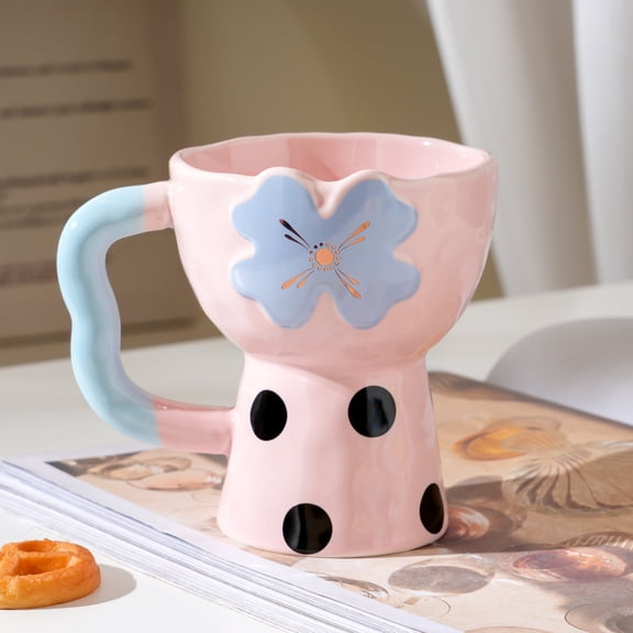 Ceramic Ceramic Mug, Latte Mug, Modern, Unique Style for Any Kitchen,Pink