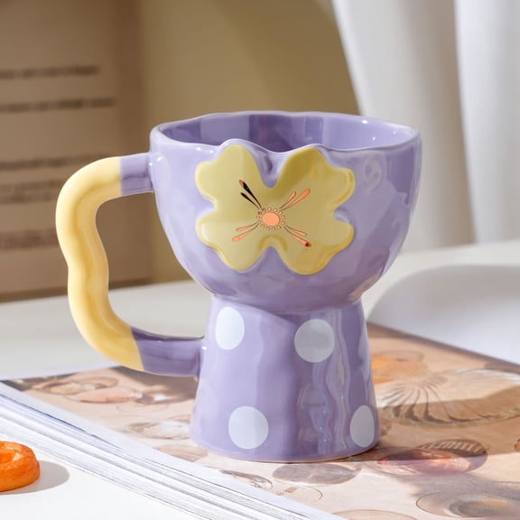 Ceramic Ceramic Mug, Latte Mug, Modern, Unique Style for Any Kitchen,Purple
