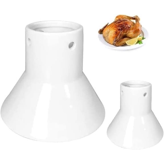 Ceramic Chicken Roaster Rack Beer Can Chicken Stand Vertical Poultry Chicken Cooking BBQ Accessories (2 Pcs)