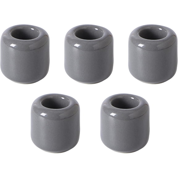 Ceramic Chime Candle Holder Set: 5 PCS 0.7 Inch Diameter Small Candle Holder, Spell Candle Holder, Great for Casting Chimes, Rituals, Spells, Vigil, Witchcraft, Wiccan Supplies & More (Grey)
