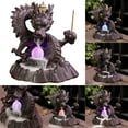 thumbnail image 1 of Ceramic Chinese Dragon Backflow Incense Burner Creative LED Light Backflow Sandalwood Incense Burner Home Decoration Ornaments, 1 of 7