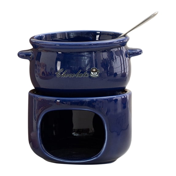 Ceramic Chocolate Fondue Mug Set, Portable Candle Heating Dessert Tool, Non-Stick Easy Clean Fondue Mug Melting Cup, Fondue Mug Set For Date Night Birthday Wedding Party Dessert Prep